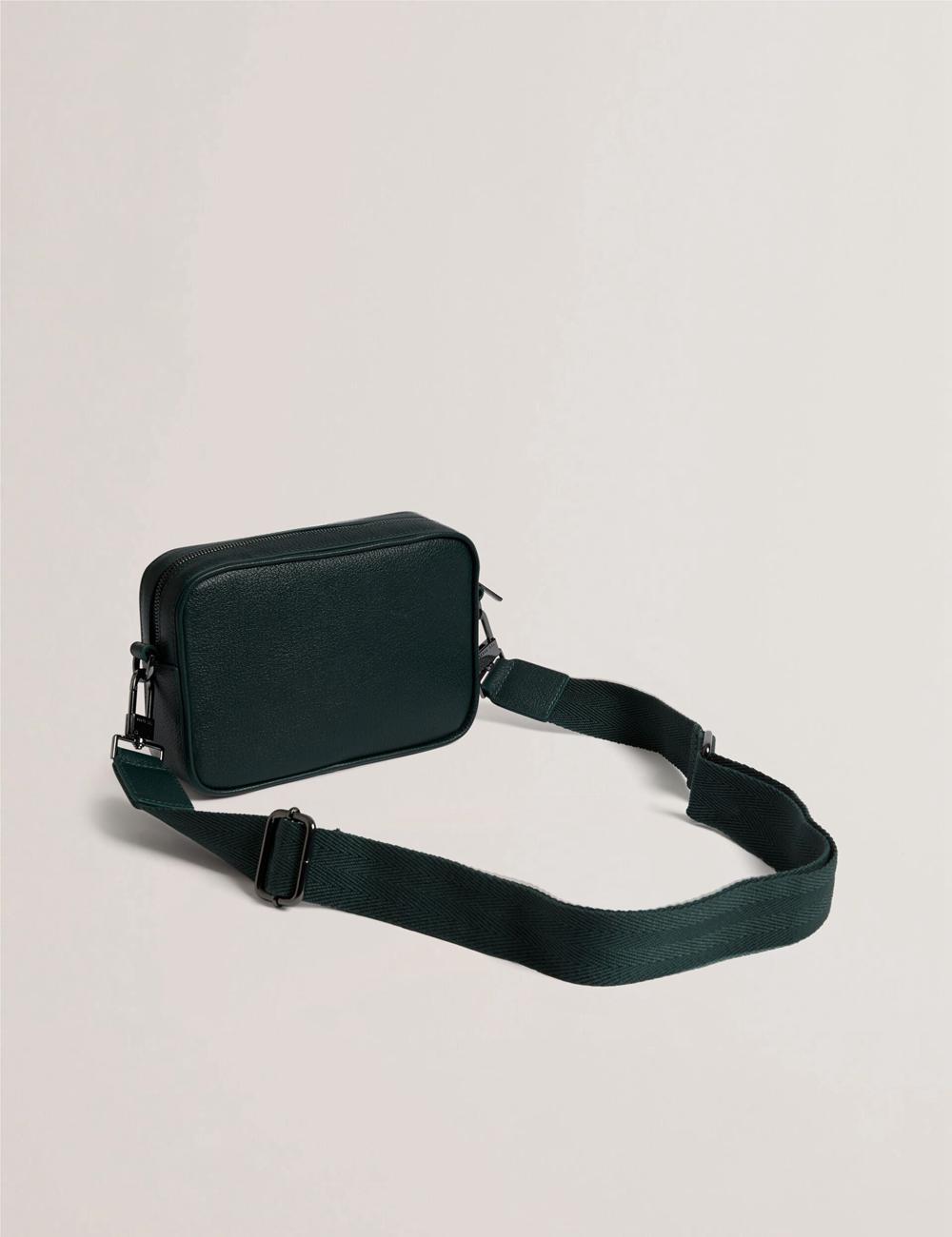 Bolsas Hombro Ted Baker GRIFIN - Grained Leather Crossbody Pouch Hombre Verde | ZJES-48159