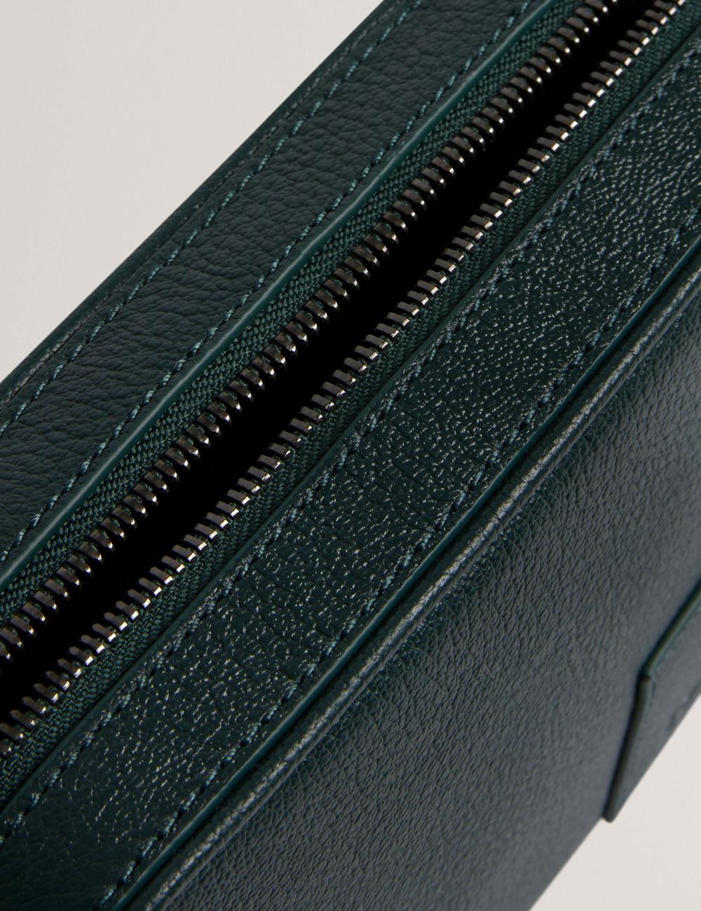 Bolsas Hombro Ted Baker GRIFIN - Grained Leather Crossbody Pouch Hombre Verde | ZJES-48159