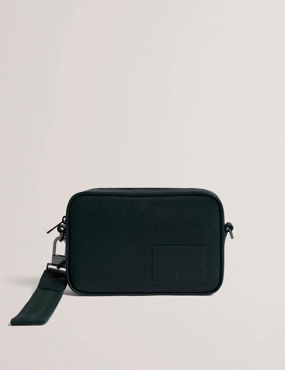 Bolsas Hombro Ted Baker GRIFIN - Grained Leather Crossbody Pouch Hombre Verde | ZJES-48159