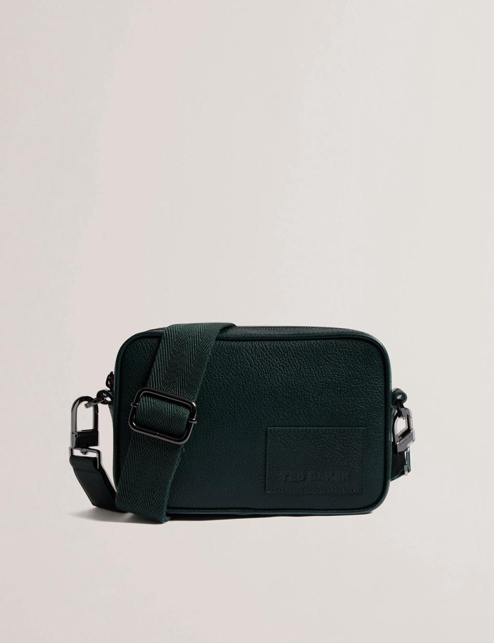 Bolsas Hombro Ted Baker GRIFIN - Grained Leather Crossbody Pouch Hombre Verde | ZJES-48159