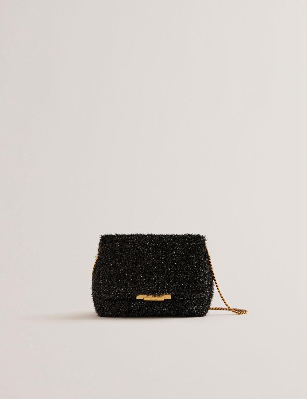 Bolsas Hombro Ted Baker LIYLAH - Metallic Tinsel Fold Over Mujer Negras | YTAM-47965
