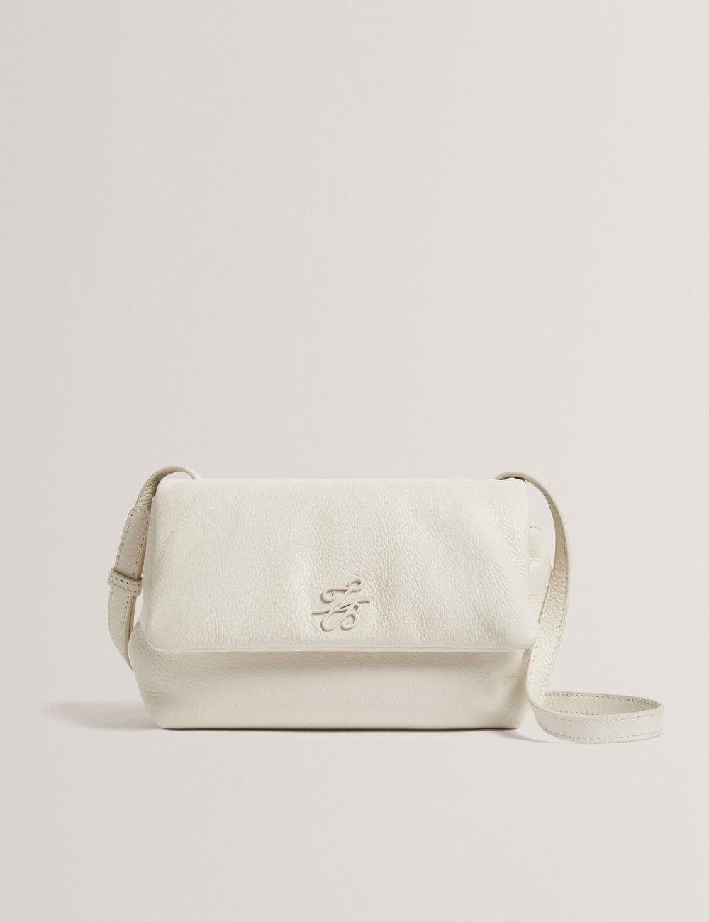 Bolsas Hombro Ted Baker MARRISA - Padded Leather Fold Over Mujer Ecru | DZXH-58730