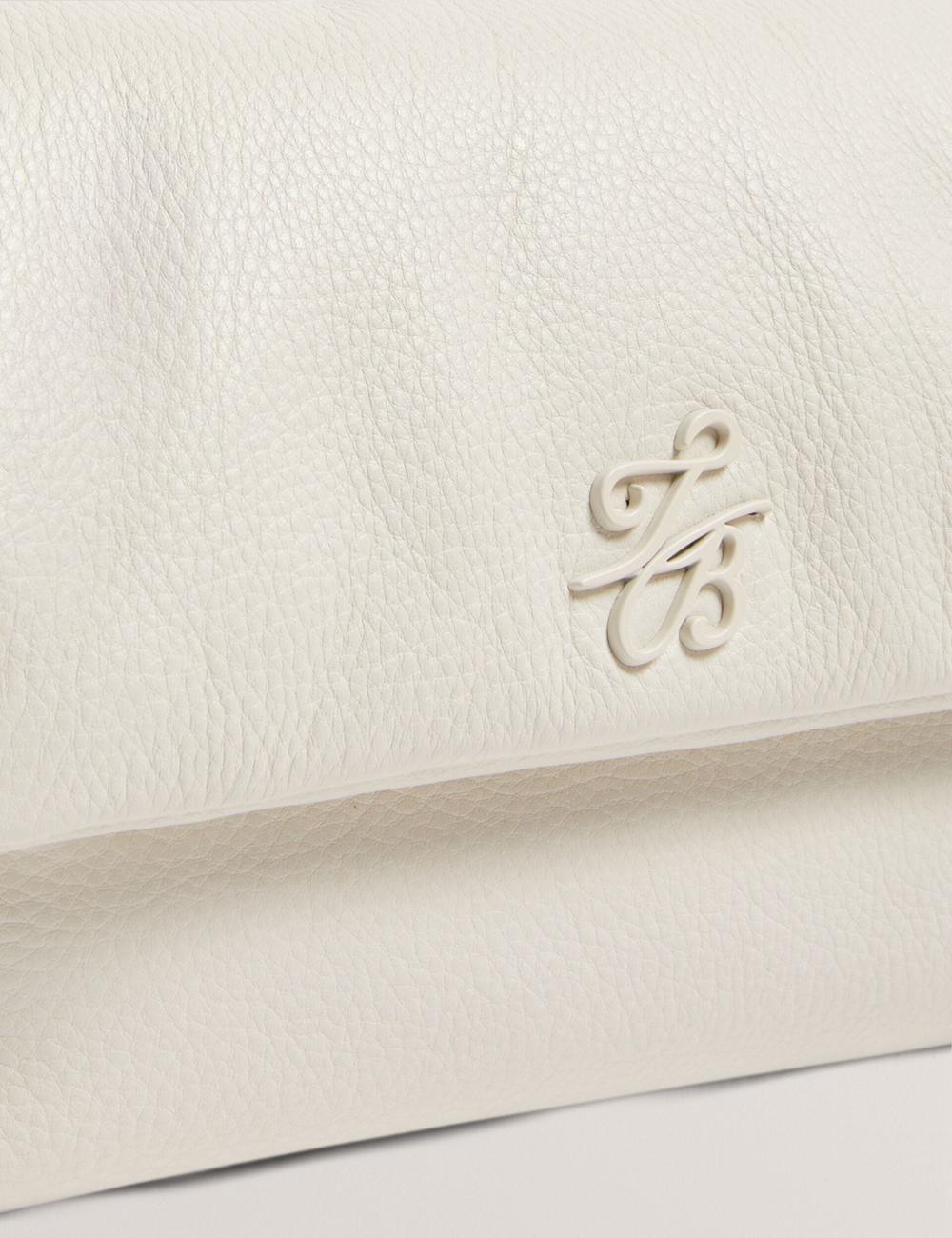 Bolsas Hombro Ted Baker MARRISA - Padded Leather Fold Over Mujer Ecru | DZXH-58730