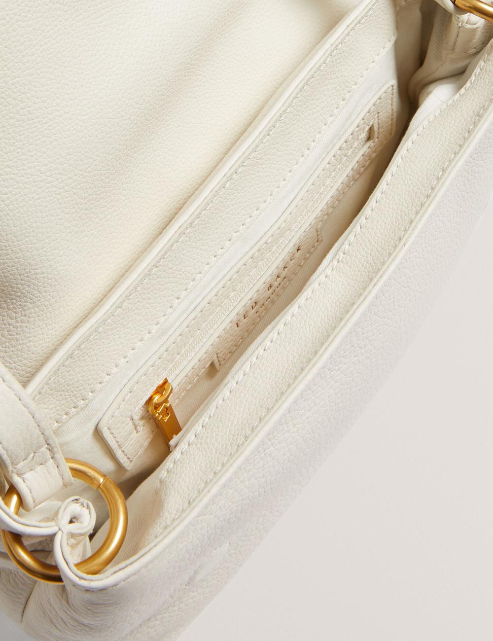 Bolsas Hombro Ted Baker MARRISA - Padded Leather Fold Over Mujer Ecru | DZXH-58730