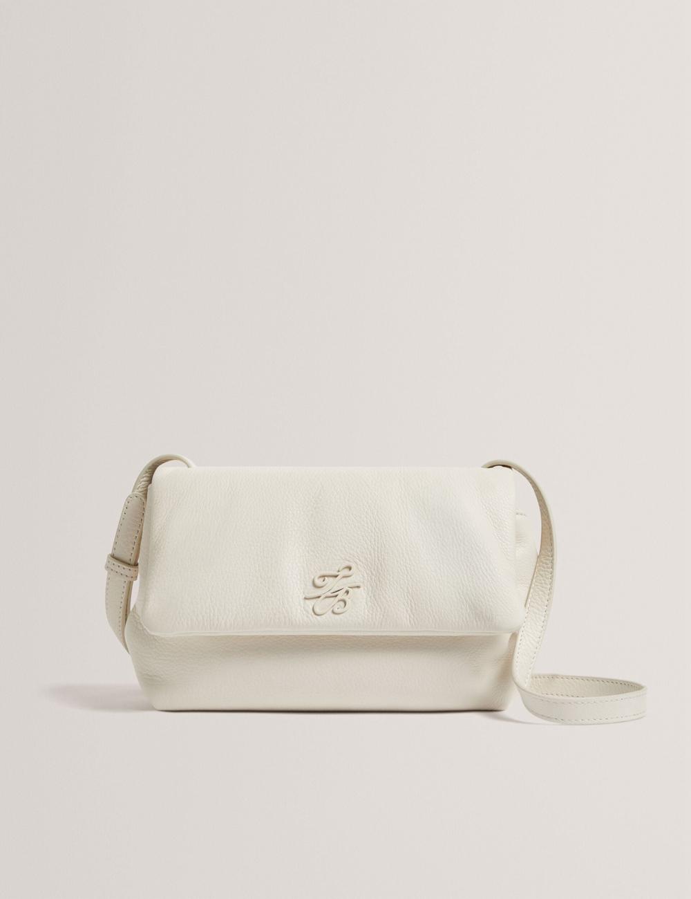Bolsas Hombro Ted Baker MARRISA - Padded Leather Fold Over Mujer Ecru | DZXH-58730