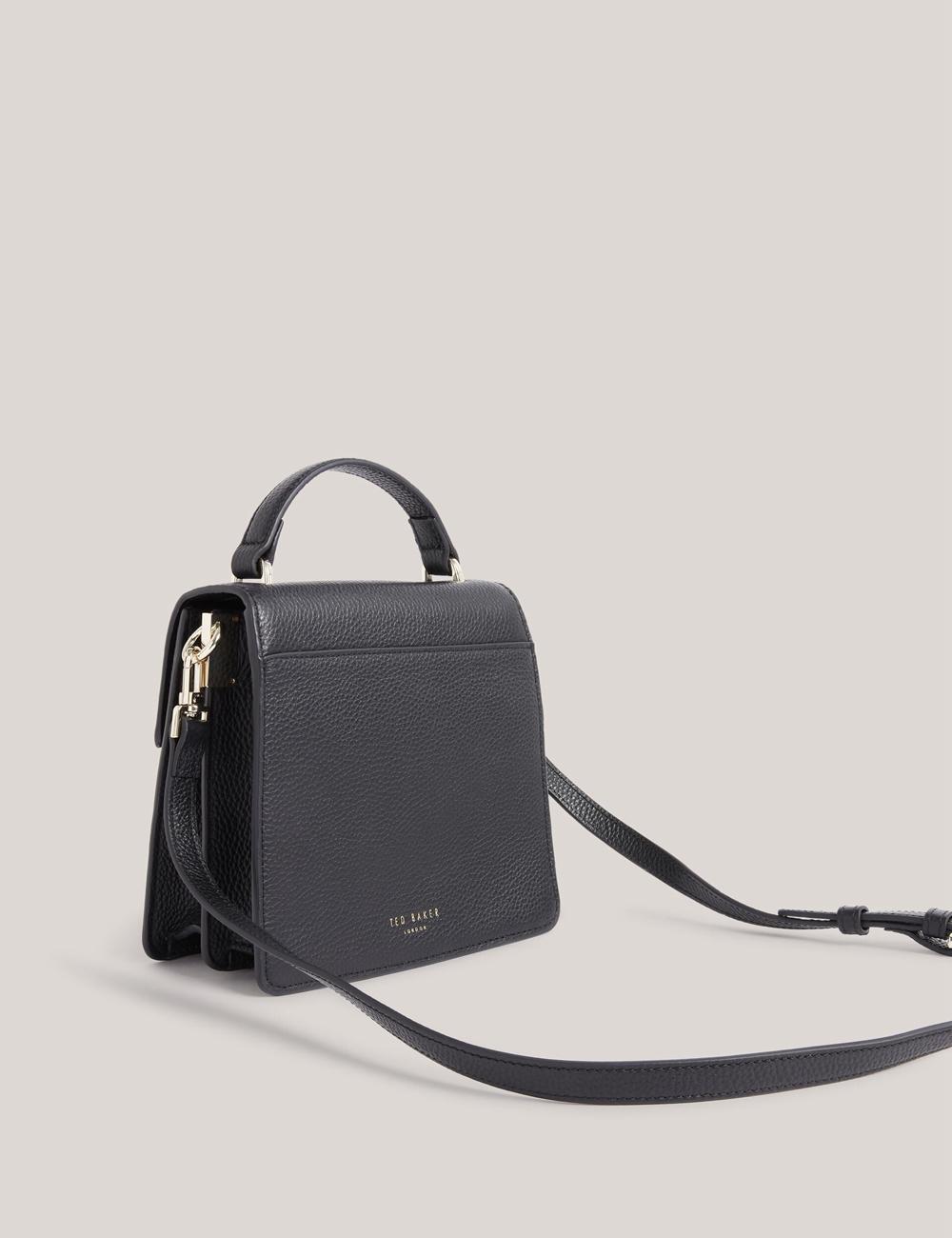 Bolsas Hombro Ted Baker ROSELII - Small Top Handle Bar Detail Leather Mujer Negras | PXDF-78312