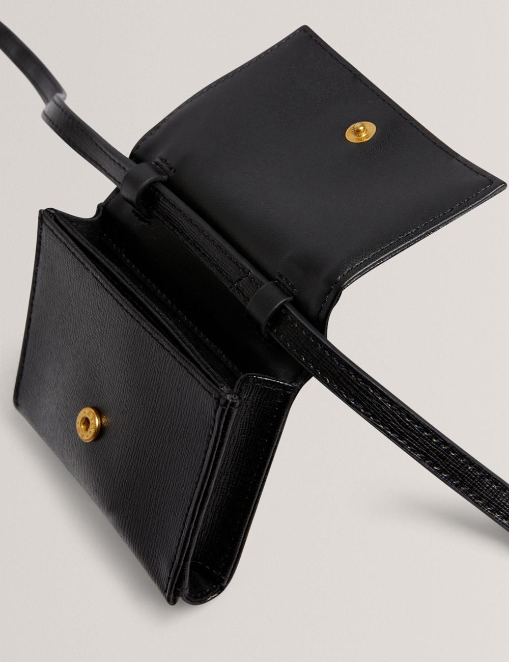 Bolsas Hombro Ted Baker TAMZIEE - Leather Crossbody Card Holder Mujer Negras | LUKA-34721
