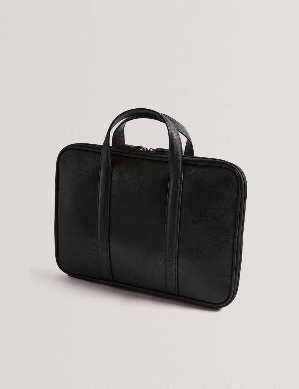 Bolsas Para Documentos Ted Baker KEDRIK - Stripe Detail Faux Leather Hombre Negras | YPUF-03928