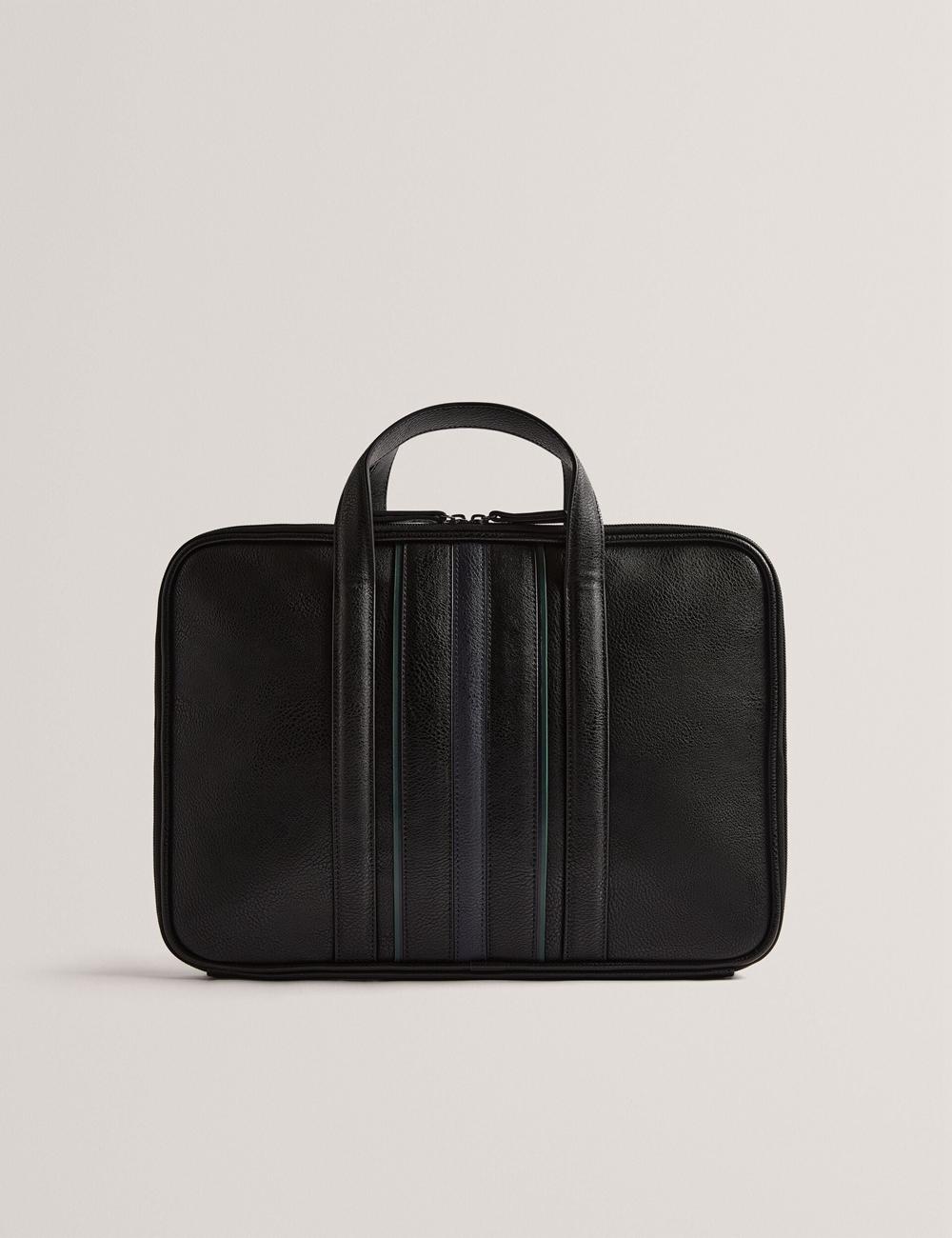 Bolsas Para Documentos Ted Baker KEDRIK - Stripe Detail Faux Leather Hombre Negras | YPUF-03928