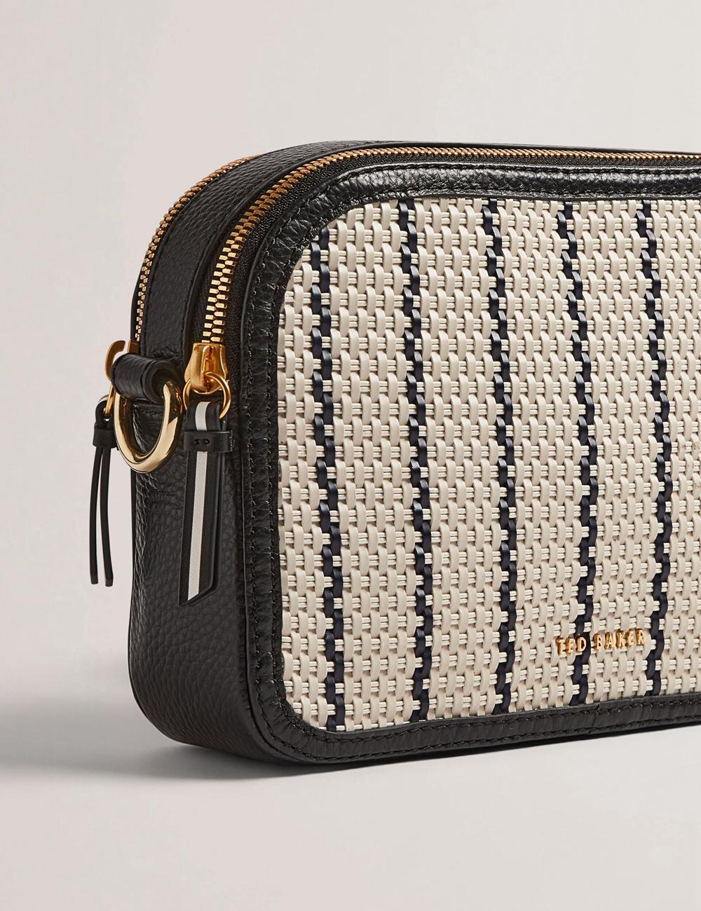 Bolso Para Cámara Ted Baker RIVEA - Woven Panel Faux Leather Camera Mujer Azul Marino | ENOQ-40376