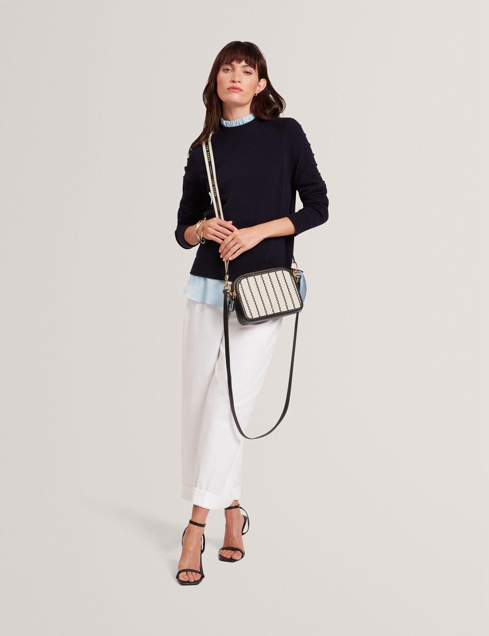 Bolso Para Cámara Ted Baker RIVEA - Woven Panel Faux Leather Camera Mujer Azul Marino | ENOQ-40376