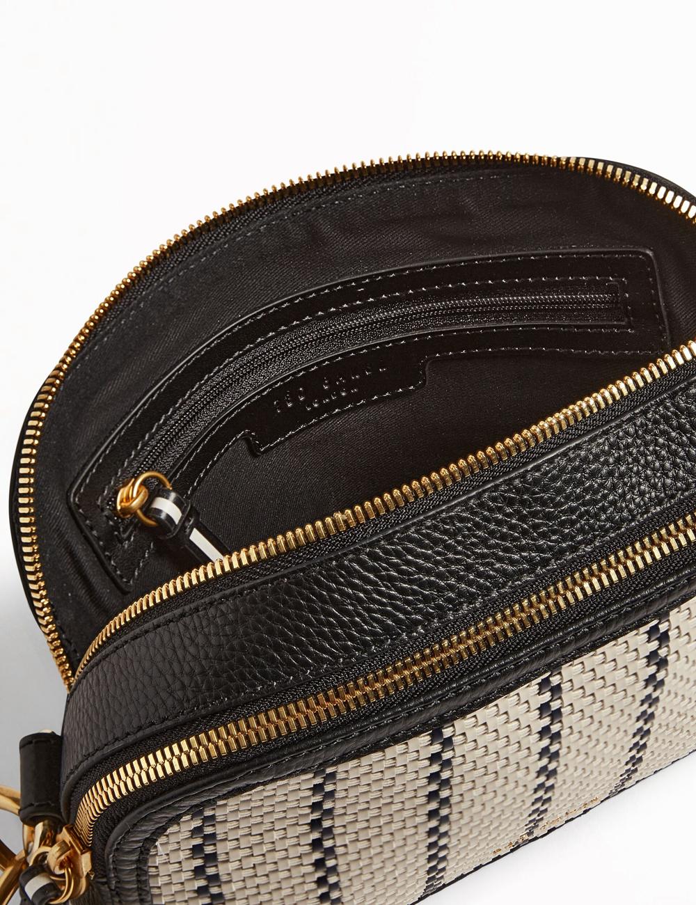 Bolso Para Cámara Ted Baker RIVEA - Woven Panel Faux Leather Camera Mujer Azul Marino | ENOQ-40376