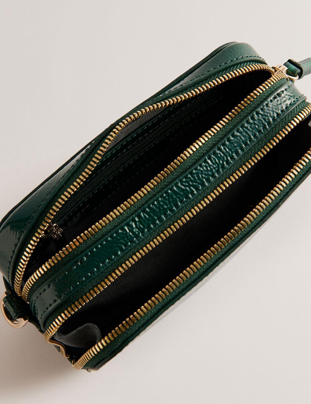 Bolso Para Cámara Ted Baker STUNWA - Patent Leather Webbing Camera Mujer Verde | ZLJM-01965