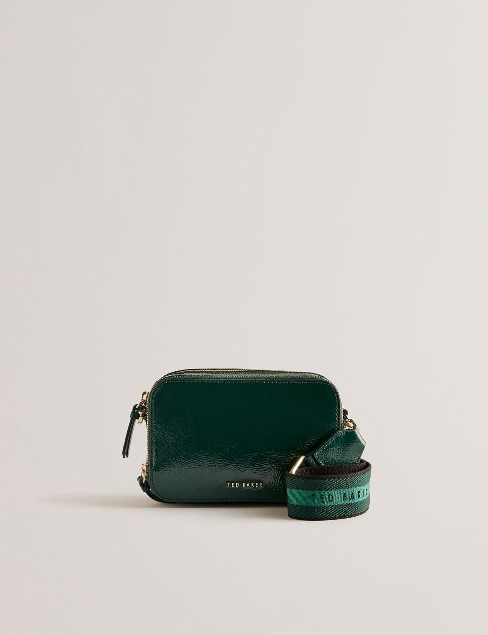 Bolso Para Cámara Ted Baker STUNWA - Patent Leather Webbing Camera Mujer Verde | ZLJM-01965
