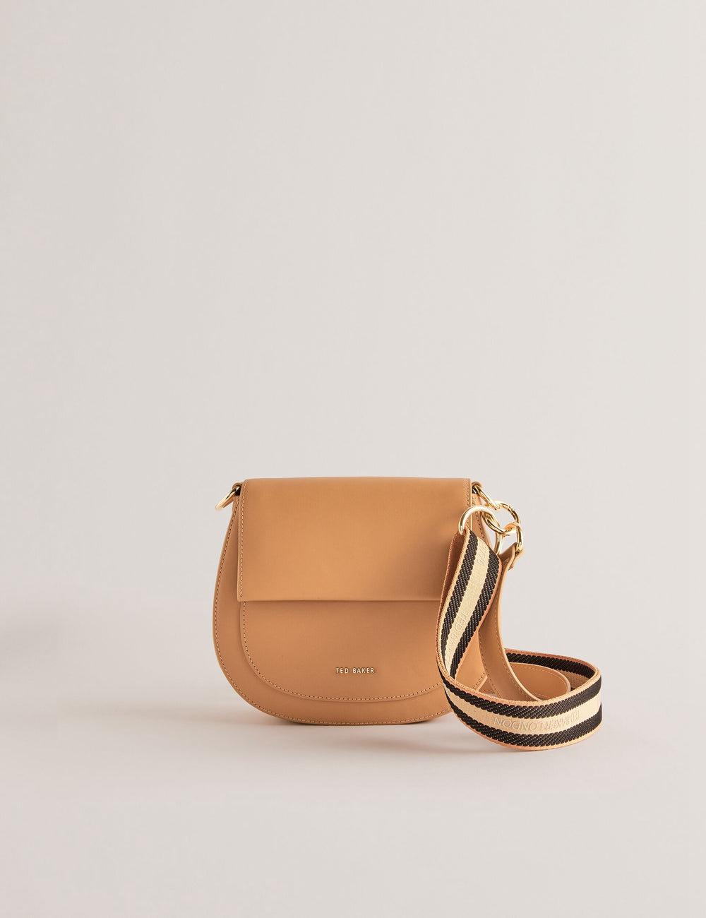 Bolso Satchel Ted Baker DARCELL - Leather Webbing Crossbody Satchel Mujer Taupe | EVNF-28407