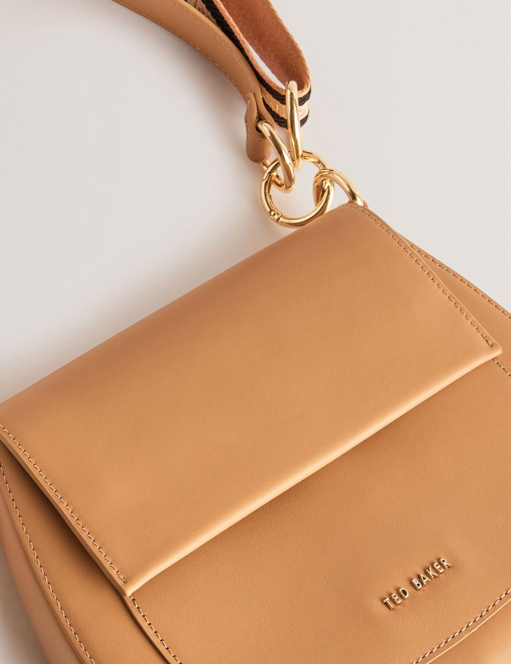 Bolso Satchel Ted Baker DARCELL - Leather Webbing Crossbody Satchel Mujer Taupe | EVNF-28407