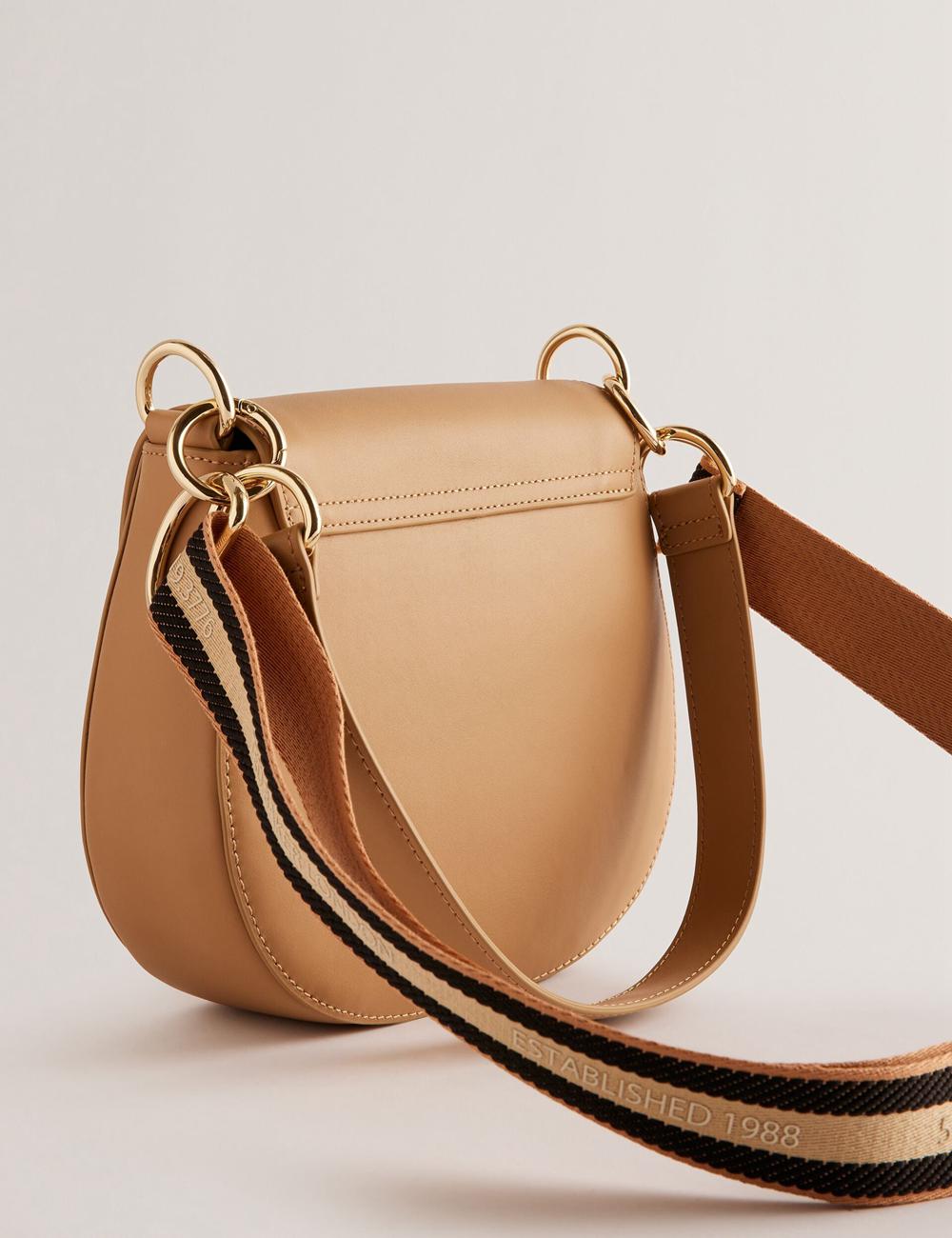 Bolso Satchel Ted Baker DARCELL - Leather Webbing Crossbody Satchel Mujer Taupe | EVNF-28407