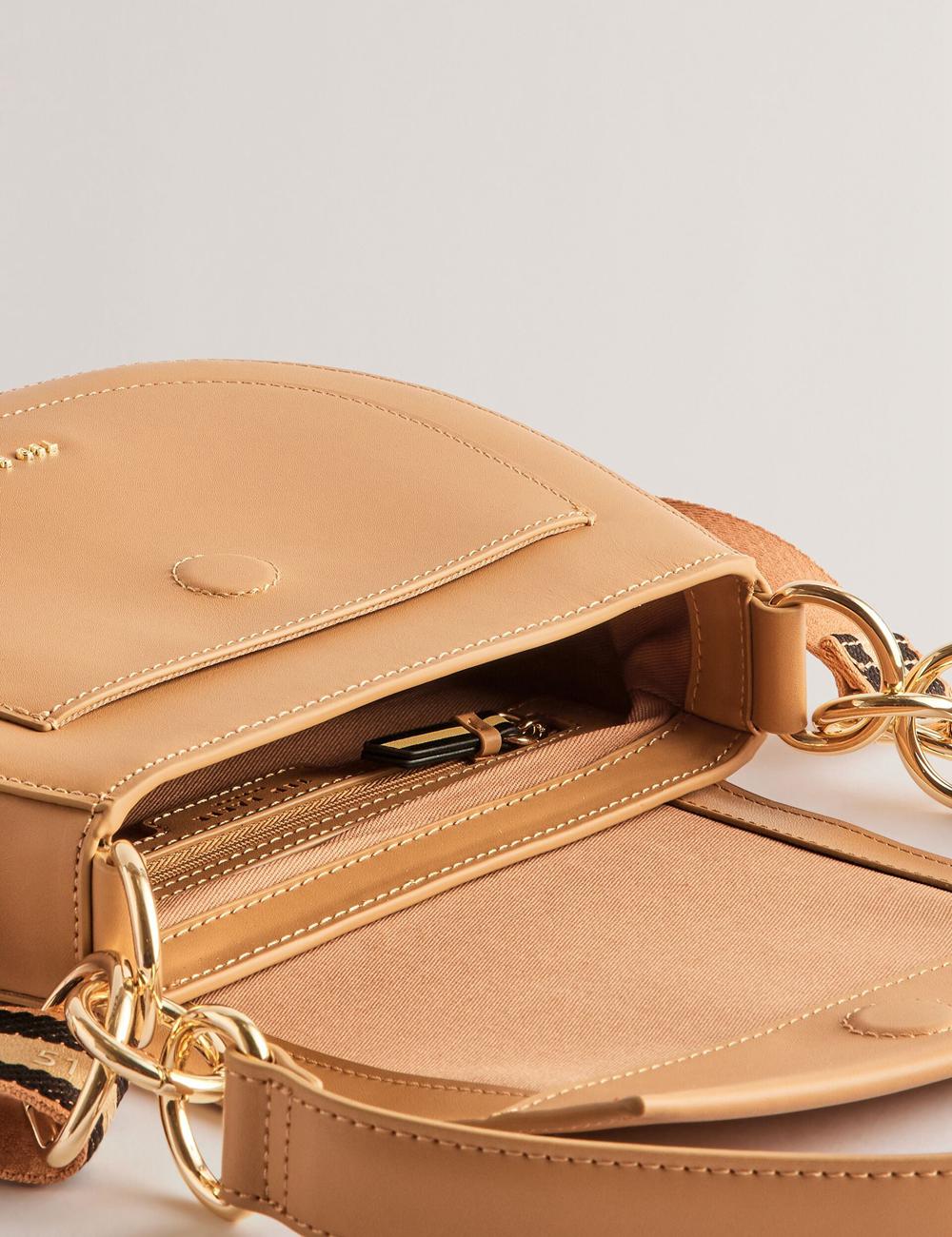 Bolso Satchel Ted Baker DARCELL - Leather Webbing Crossbody Satchel Mujer Taupe | EVNF-28407