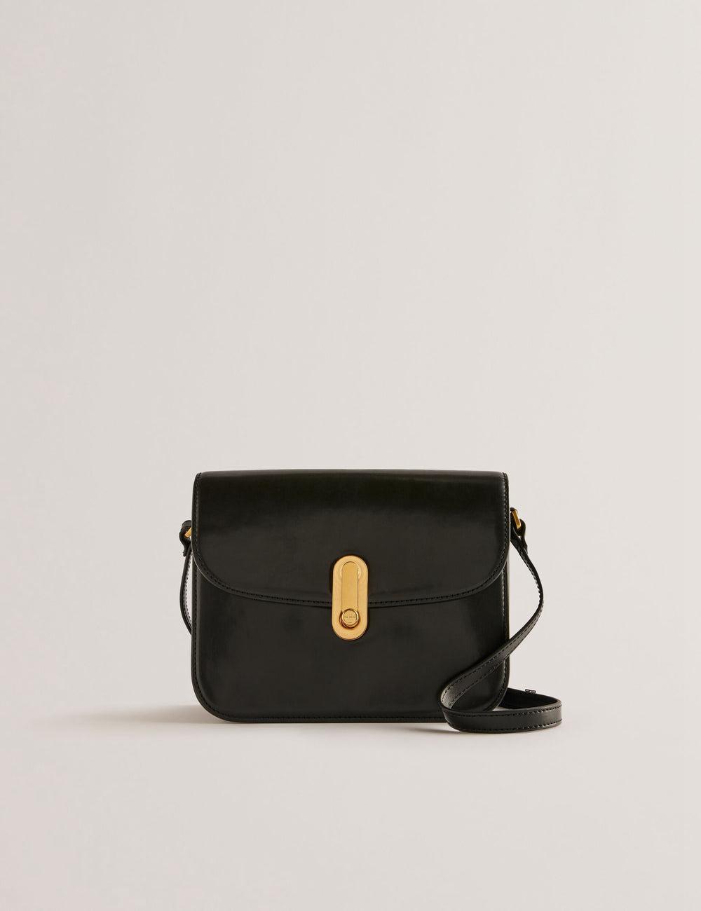 Bolso Satchel Ted Baker KKAYLI - Polished Leather Crossbody Satchel Mujer Negras | CWVK-35267