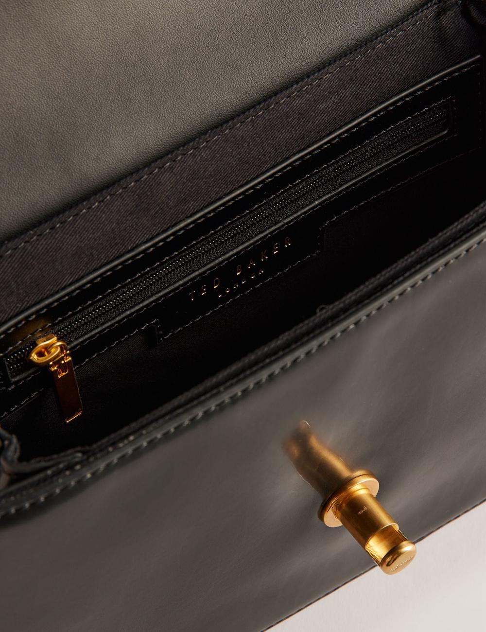 Bolso Satchel Ted Baker KKAYLI - Polished Leather Crossbody Satchel Mujer Negras | CWVK-35267