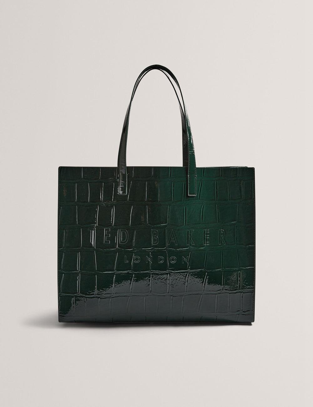 Bolso Tote Ted Baker ALLICON - Patent Croc Effect Wide Mujer Verde | ZKEA-26704