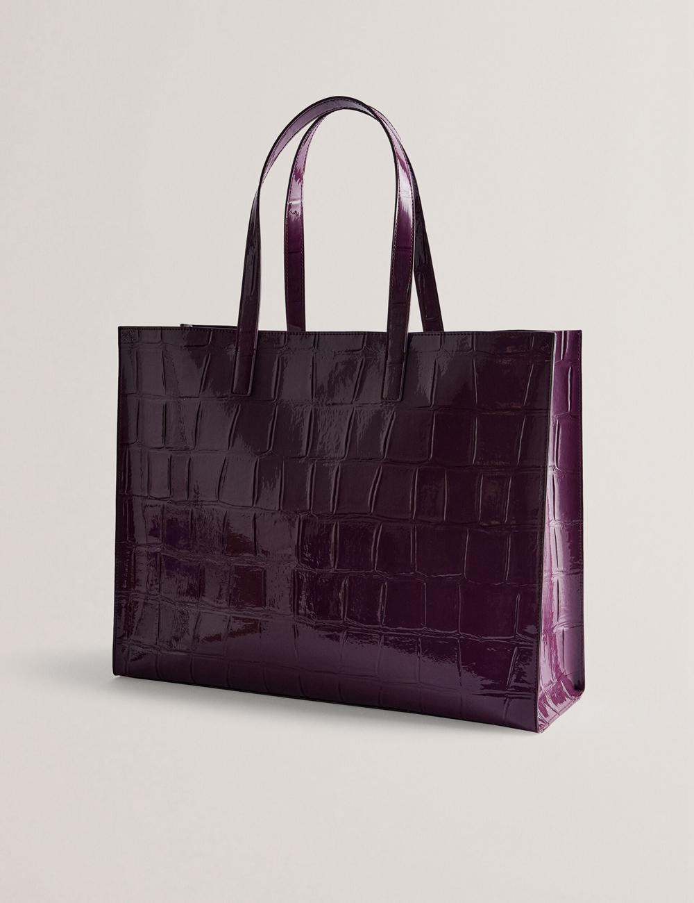 Bolso Tote Ted Baker ALLICON - Wide Croc Effect Icon Mujer Burdeos | NREW-97365