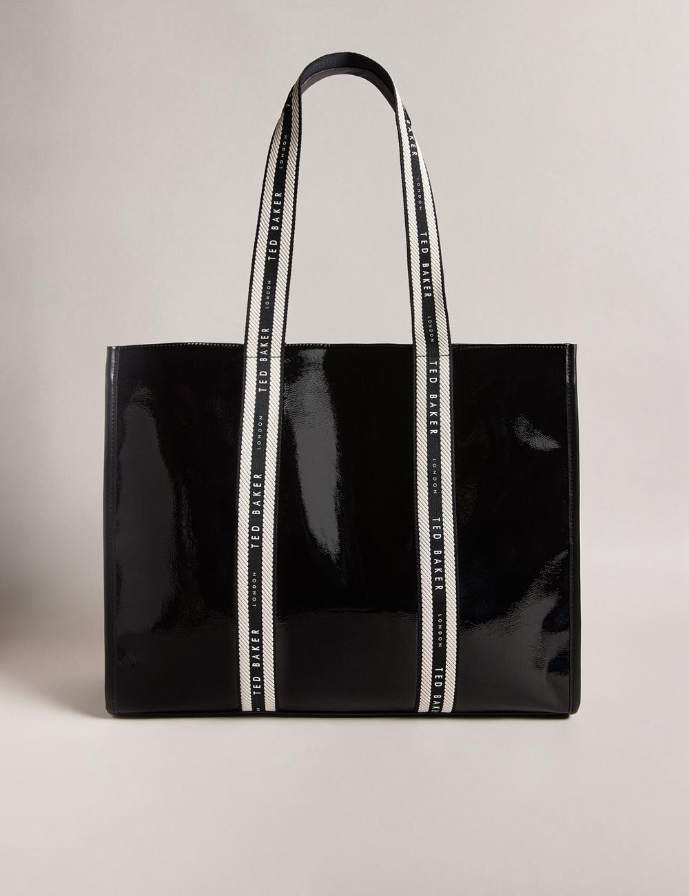 Bolso Tote Ted Baker CELINIE - Branded Webbing Faux Leather Mujer Negras | SBLF-45968