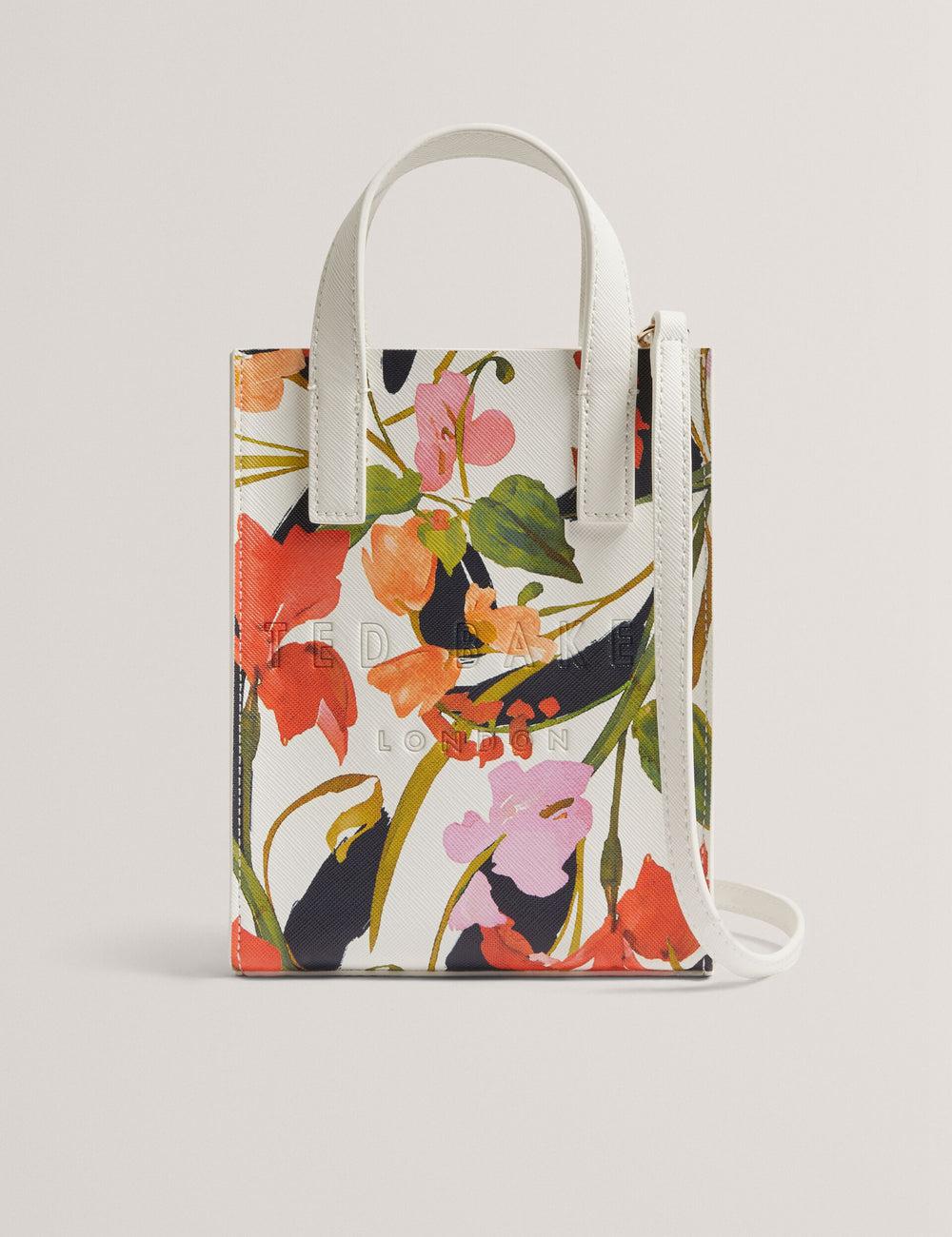 Bolso Tote Ted Baker FLOWEIA - Floral Faux Leather Mini Mujer Creme | YJVQ-31954