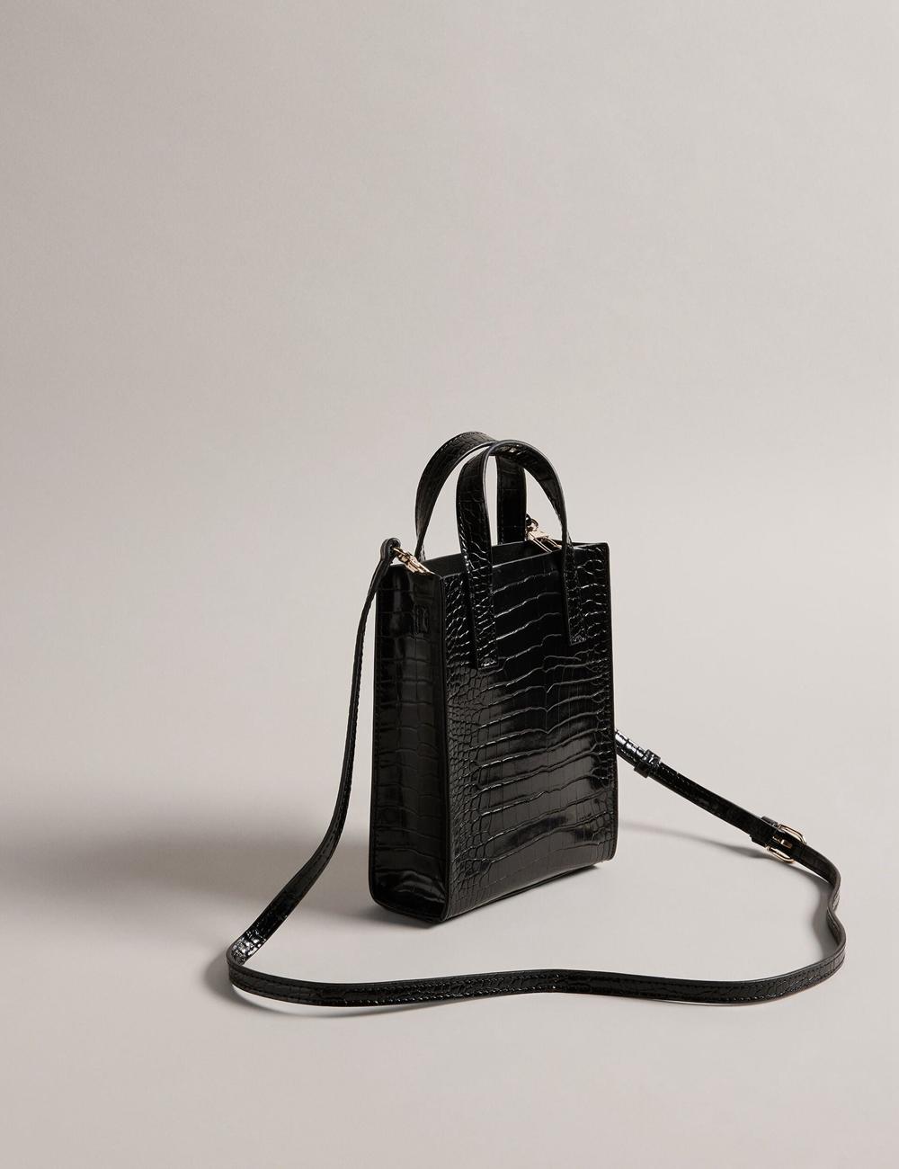 Bolso Tote Ted Baker GATOCON - Mini Croc Effect Icon Mujer Negras | GMQT-17209