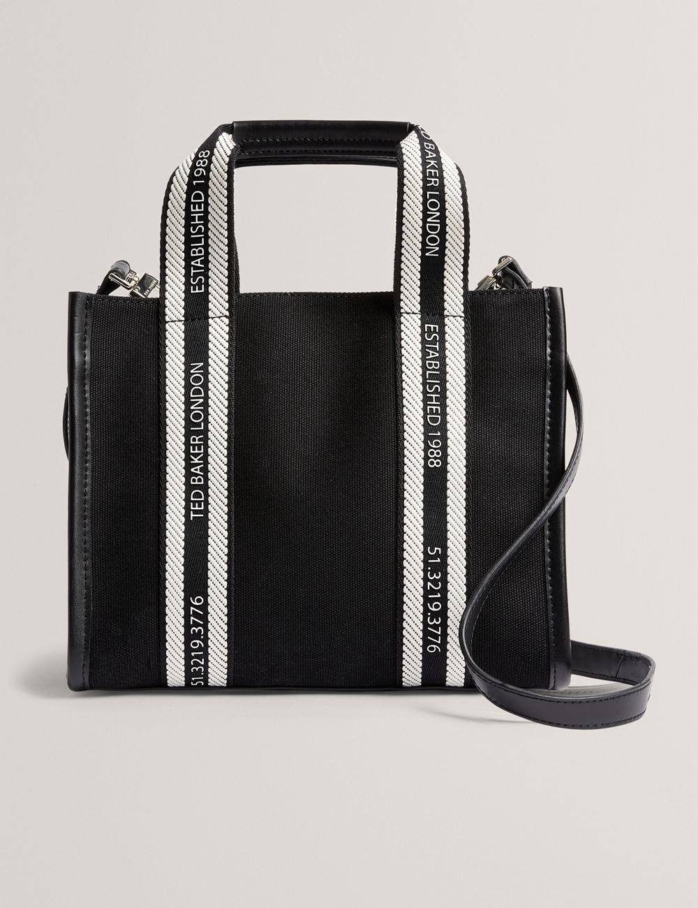 Bolso Tote Ted Baker GEORJEA - Branded Webbing Canvas Small Mujer Negras | CDUZ-24879