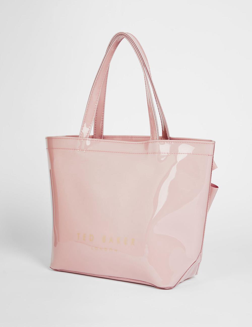 Bolso Tote Ted Baker NIKICON - Small Knot Bow Vinyl Icon Mujer Rosas | QBXM-15942