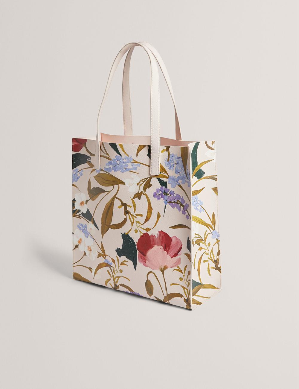 Bolso Tote Ted Baker PALAMAA - Floral Print PU Leather Large Mujer Rosas | KTSY-86432