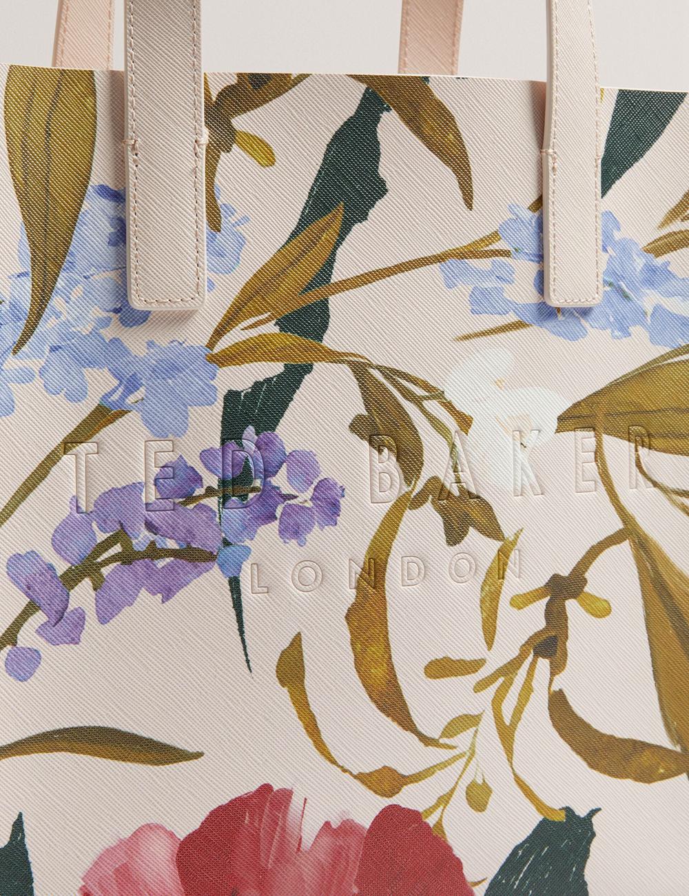 Bolso Tote Ted Baker PHYLISA - Floral Print PU Leather Small Mujer Rosas | ZSDJ-98316