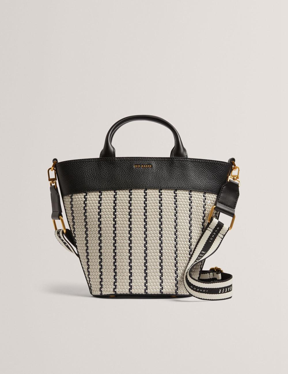 Bolso Tote Ted Baker RIVERI - Woven Leather Trim Bucket With Webbing Strap Mujer Azul Marino | TBCD-76524