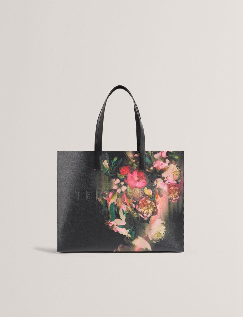 Bolso Tote Ted Baker SALIINA - Floral Print Wide Icon Mujer Negras | EGUK-76903