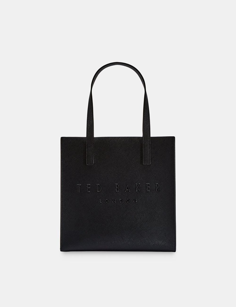 Bolso Tote Ted Baker SEACON - Textured Faux Leather Small Icon Mujer Negras | MIYZ-84903