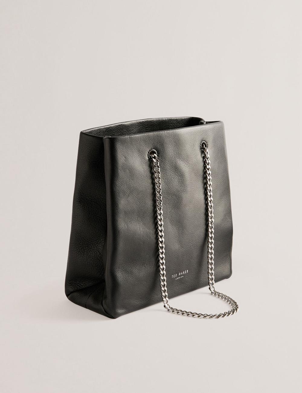 Bolso Tote Ted Baker STALIA - Stitch Detail Leather Small Mujer Negras | WECD-24189