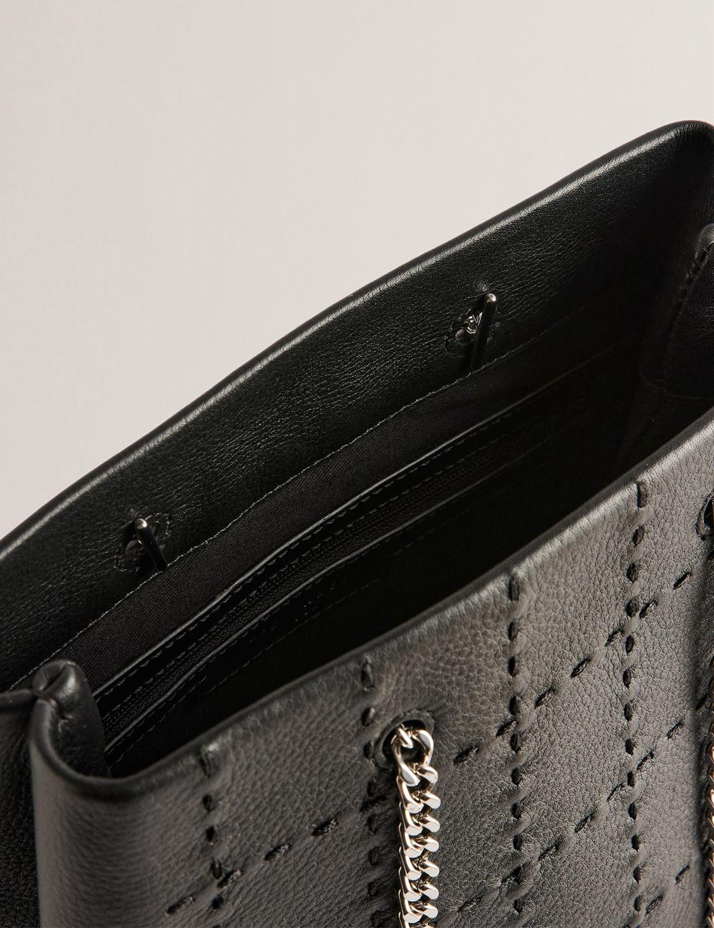 Bolso Tote Ted Baker STALIA - Stitch Detail Leather Small Mujer Negras | WECD-24189