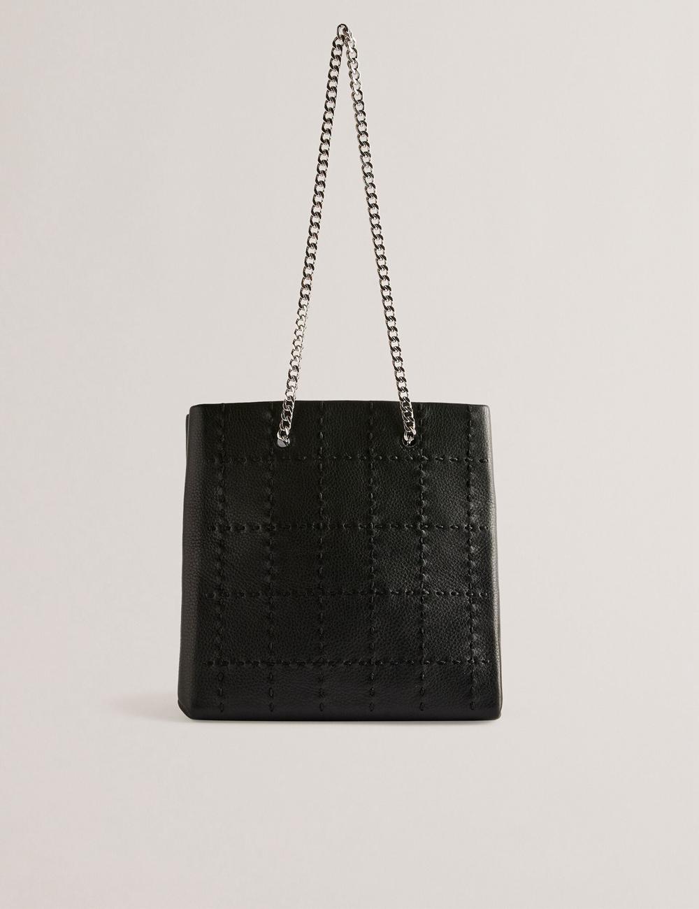 Bolso Tote Ted Baker STALIA - Stitch Detail Leather Small Mujer Negras | WECD-24189
