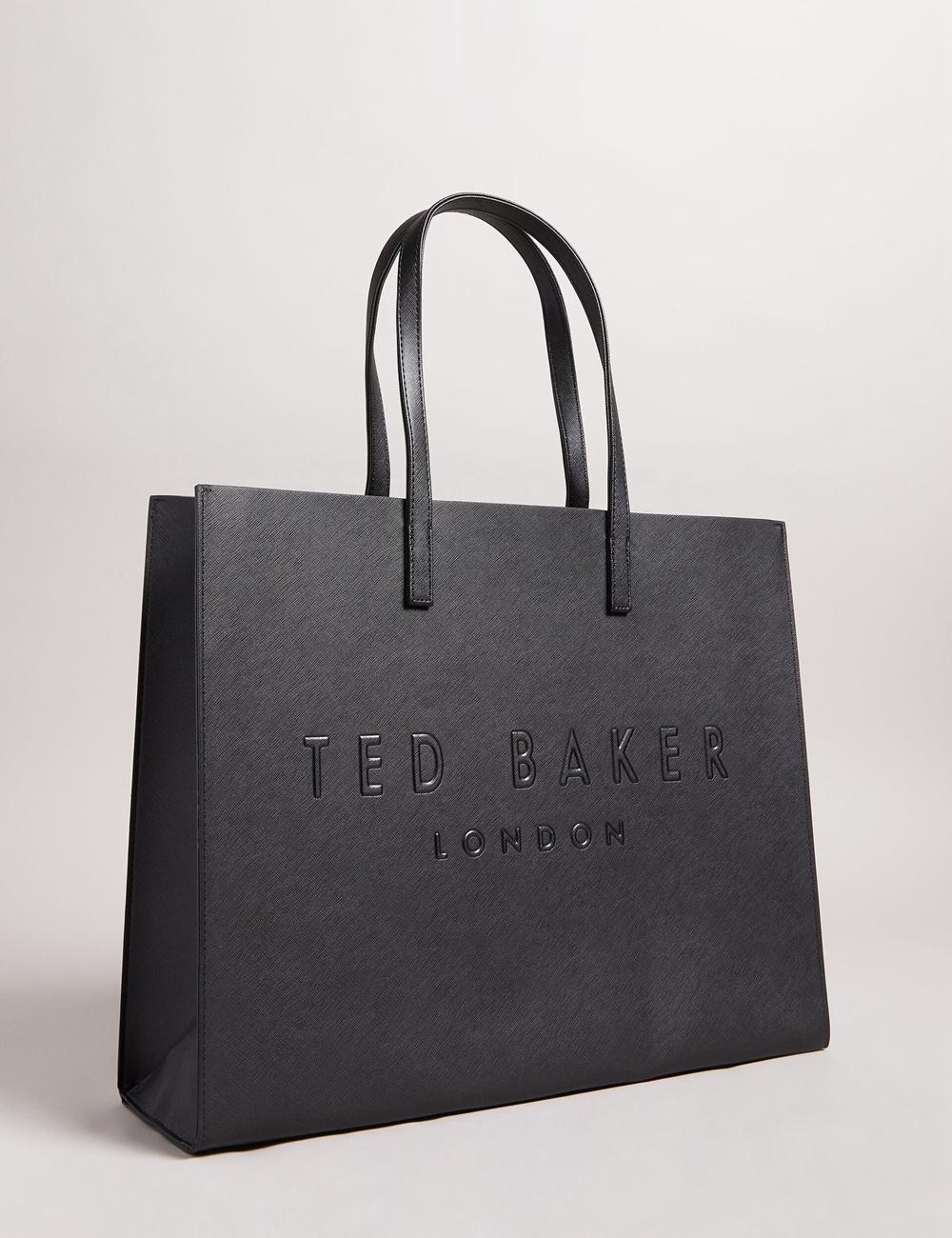 Bolso Tote Ted Baker SUKICON - Textured Faux Leather Icon Mujer Negras | RBJP-59068