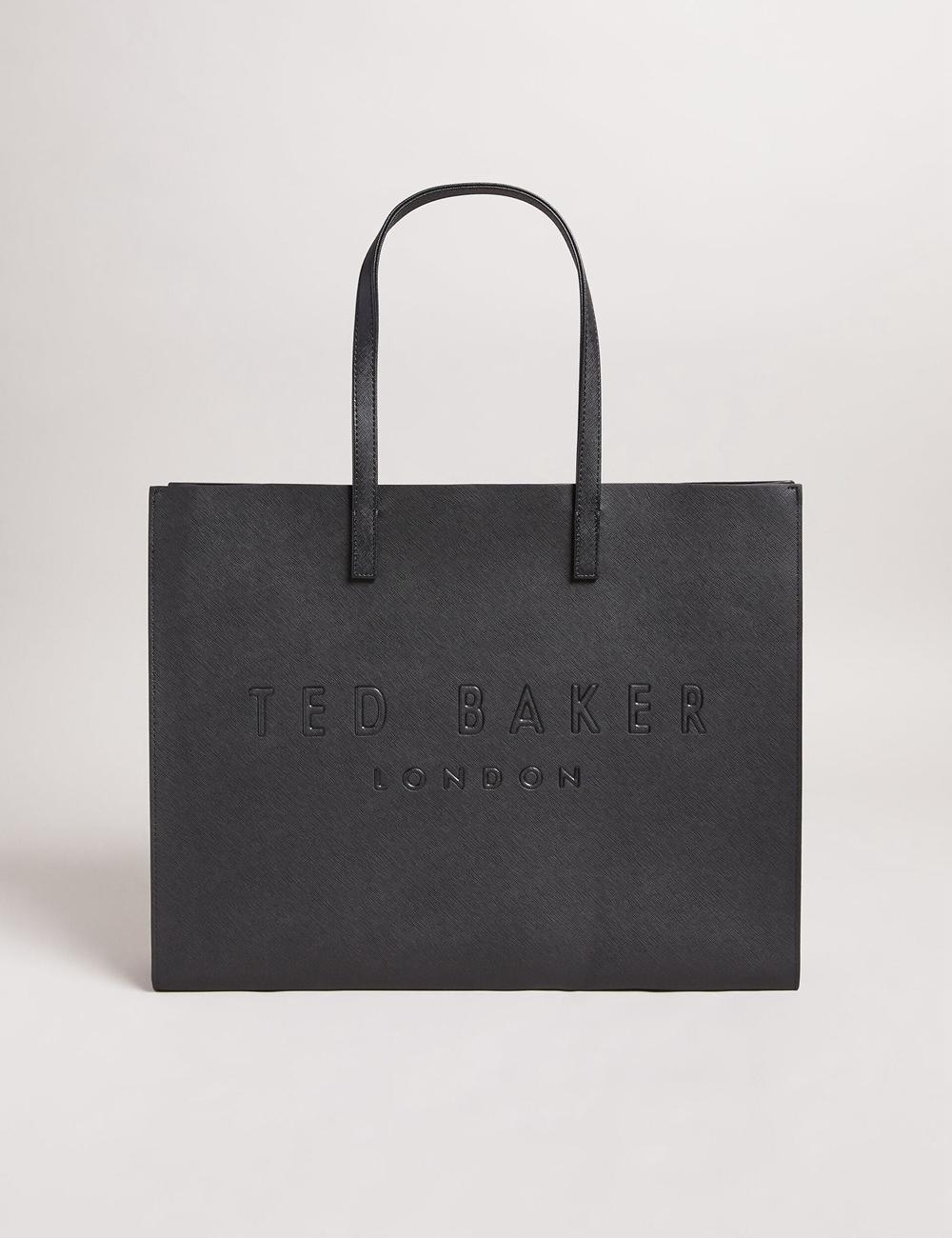 Bolso Tote Ted Baker SUKICON - Textured Faux Leather Icon Mujer Negras | RBJP-59068