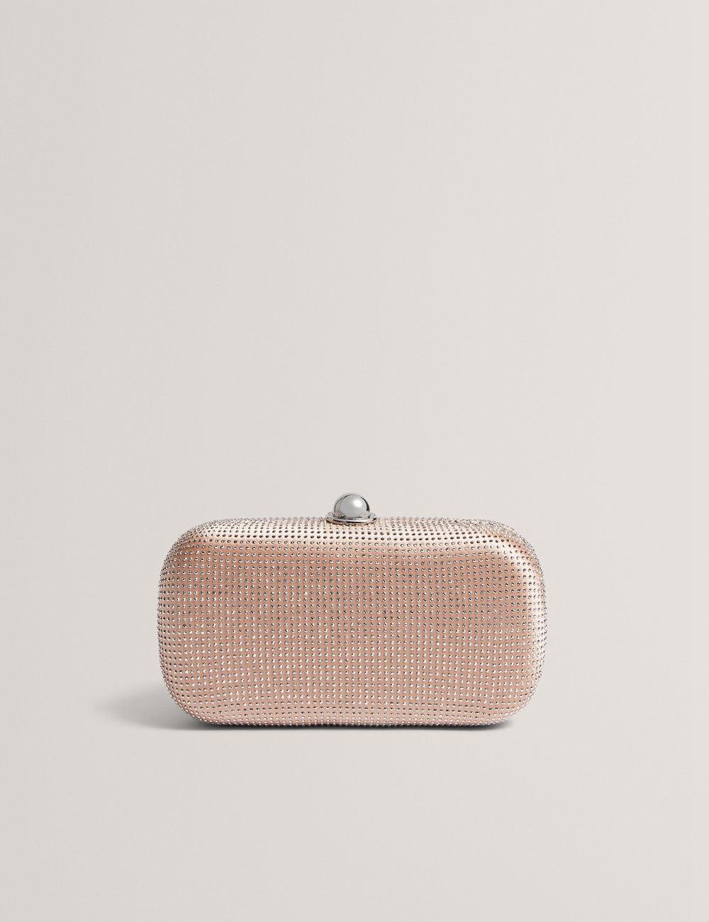 Bolsos De Mano Ted Baker CRYZELA - Crystal Embellished Satin Hard Mujer Rosas | FAUP-85407