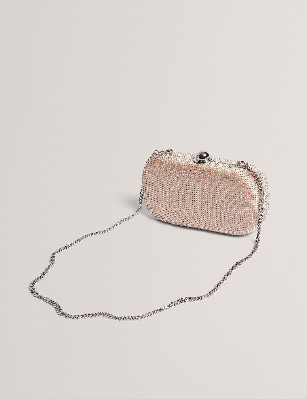 Bolsos De Mano Ted Baker CRYZELA - Crystal Embellished Satin Hard Mujer Rosas | FAUP-85407