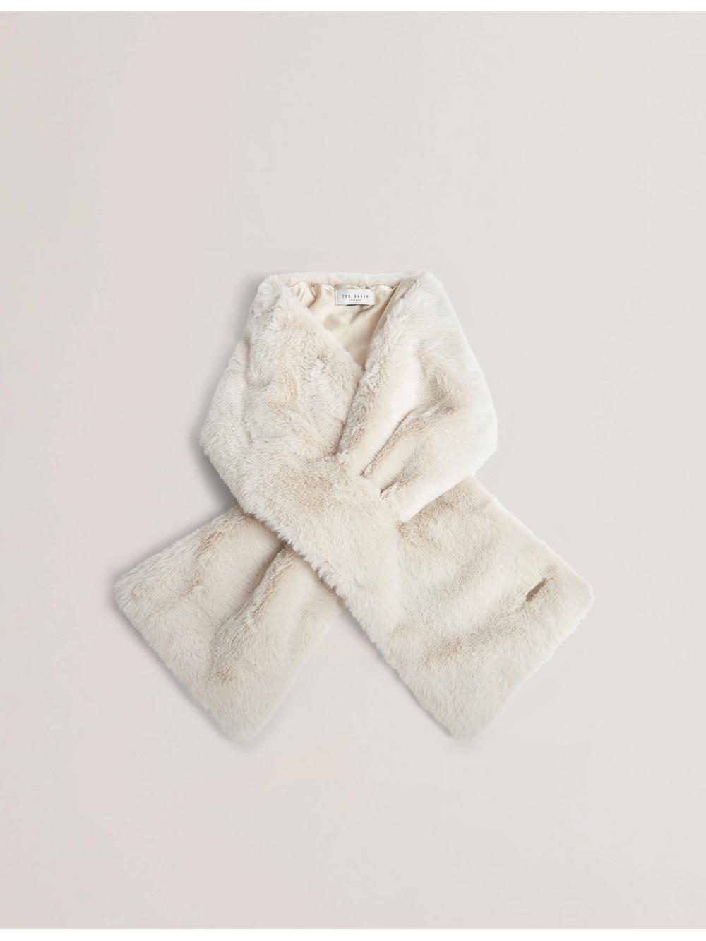 Bufandas Ted Baker EMAAAAS - Faux Fur Loop-Through Stole Mujer Blancas | GNBS-08914
