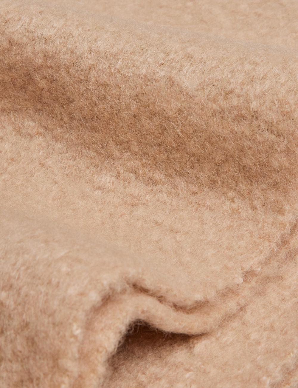 Bufandas Ted Baker SHELMAS - Fluffy Wool Blend Blanket Knitted Mujer Taupe | RVIY-18902