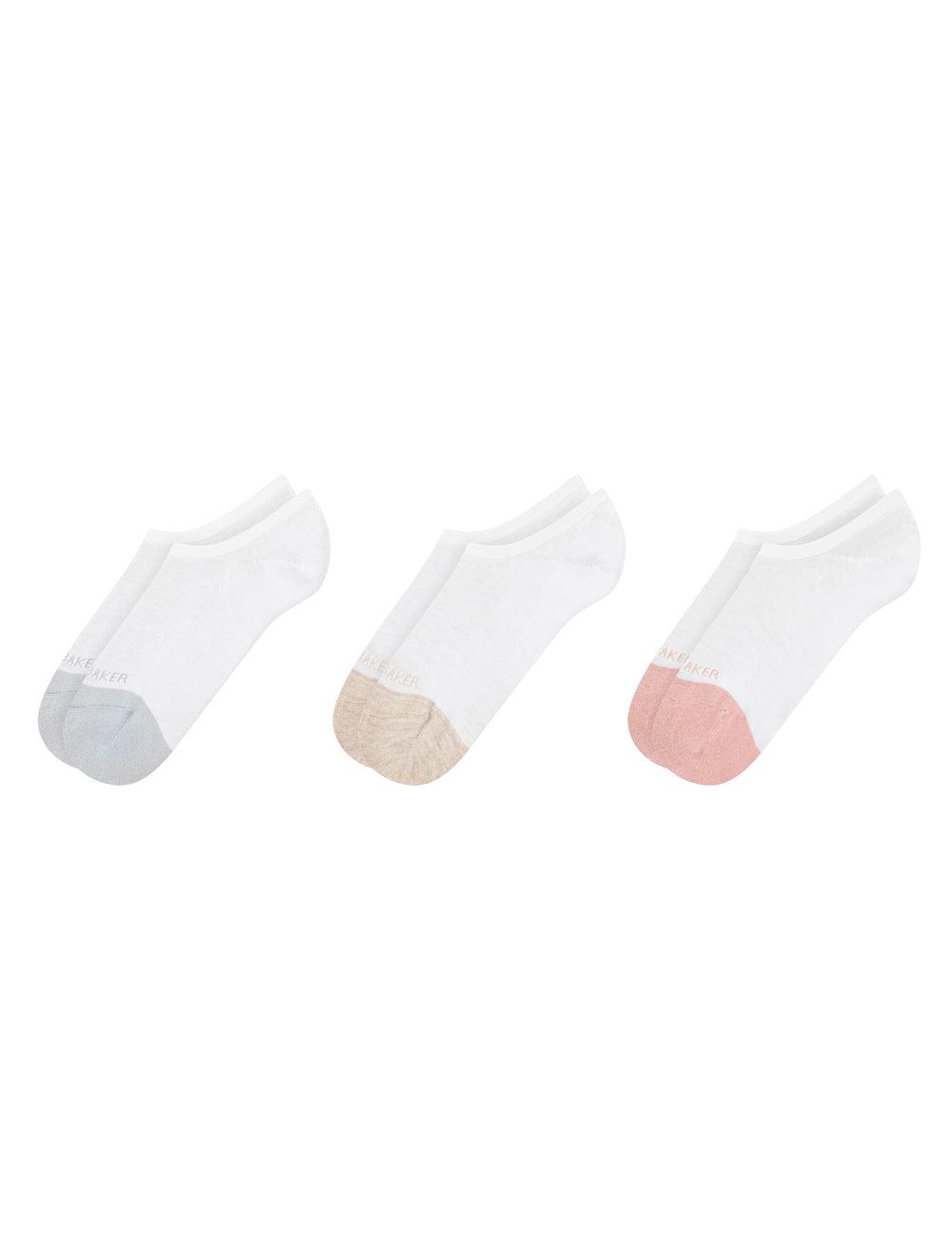 Calcetines Ted Baker 3 Pack Contrast Toe Liner Trainer Mujer Blancas | WFKJ-20183