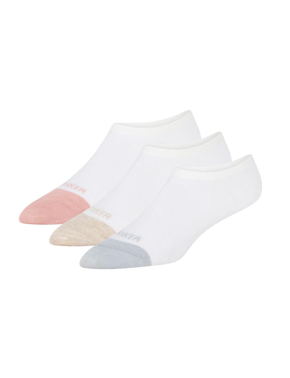 Calcetines Ted Baker 3 Pack Contrast Toe Liner Trainer Mujer Blancas | WFKJ-20183