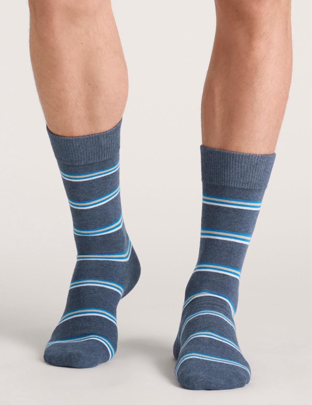 Calcetines Ted Baker 3 Pack Geometric Stripe Crew Hombre Gris | VXPJ-19378