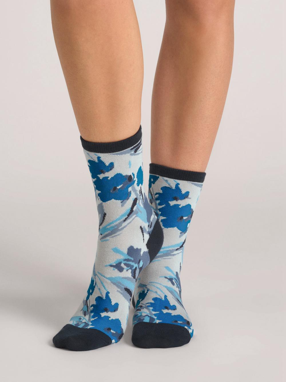 Calcetines Ted Baker 3 Pack Mixed Floral Rayon Crew Mujer Azules | DIEQ-83652