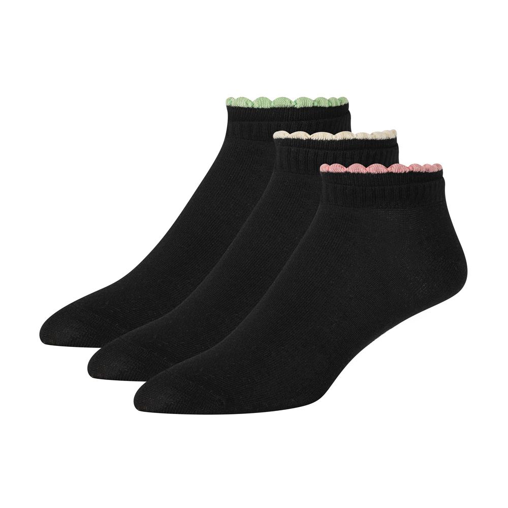 Calcetines Ted Baker 3 Pack Scalloped Low Cut Ankle Mujer Negras | FPTX-41809